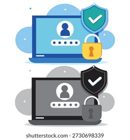 Ilustração de vetor de segurança de rede e proteção cibernética