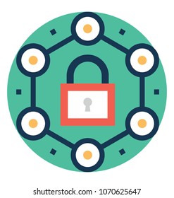 
Network security flat vector illustration 
