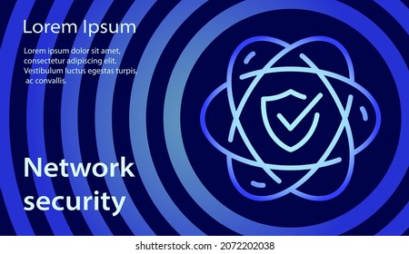 Network Security Flyer Concept. Vector Illustration On Blue Background.