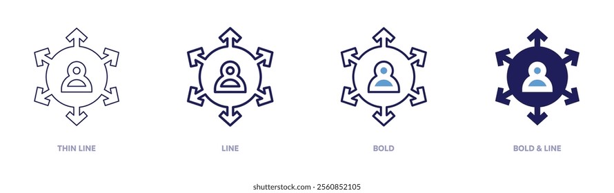 Network security icon in 4 different styles. Thin Line, Line, Bold, and Bold Line. Duotone style. Editable stroke.