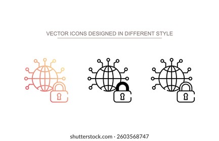Network Security icon design with white background stock illustration