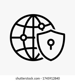 Network security icon designed in a line style, editable stroke