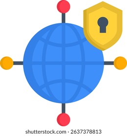 Network Security Icon Flat Vector Illustration