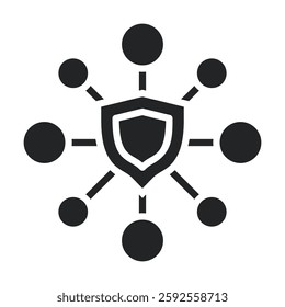 Network Security Icon Glyph Style. Vector Illustration For Graphic Design