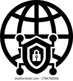 Icono de seguridad de red / color gris