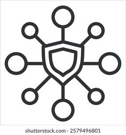 Network Security Icon Lineal Style. Vector Illustration Graphic Design