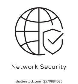 Network Security Icon – Secure Internet Infrastructure and Cyber Defense