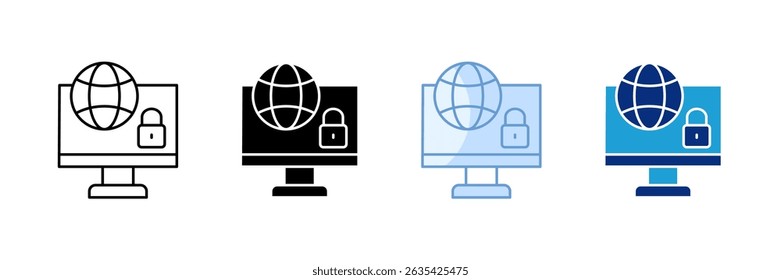 Network Security Icon Set Multiple Style Collection