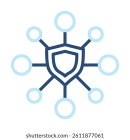 Network Security Icon Two Color Outline Style. Vector Illustration For Graphic Design