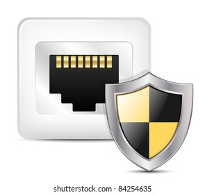 Network Security Icon. Vector