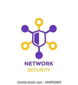 network security icon, vector logo on white