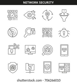 network security  icons in line style