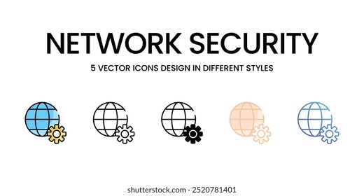 Conjunto de iconos de seguridad de red listo para usar Icono de Vector Ilustración de stock