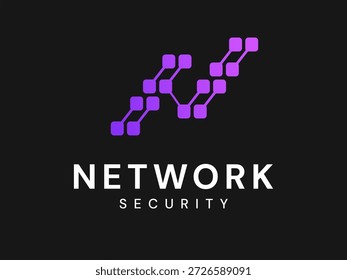 Network security with Letter N chainlink network connecting future of technology logo vector illustration design concept, representing cyber security, Big data, ui, Advanced Technology, automation. 