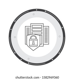 network security line icon flat design