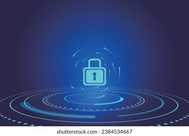 Network security and privacy concept lock icon