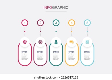 network security, private network, online privacy, secure payment, antivirus firewall icons Infographic design template. Creative concept with 5 steps