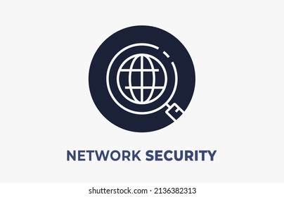 Network security vector icon isolated on white background for graphic and web design.