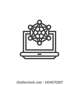 Network Security Vector Illustration, outline sign