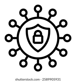 Network Security Vector Line Icon Design For Personal And Commercial Use