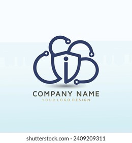 IT Network  Security vector logo design