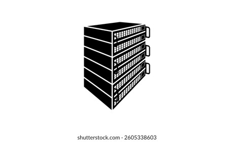 Network Server, black isolated silhouette