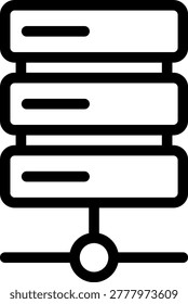 Network server and database storage icon set. Simple cylinder data hosting and cloud storage symbols. Professional Hand drawn vector Images collection