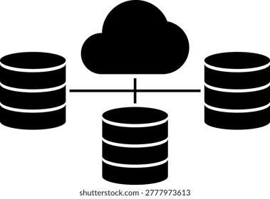 Network server and database storage icon set. Simple cylinder data hosting and cloud storage symbols. Professional Hand drawn vector Images collection