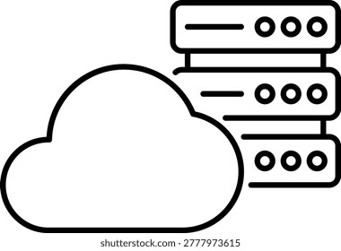 Network server and database storage icon set. Simple cylinder data hosting and cloud storage symbols. Professional Hand drawn vector Images collection