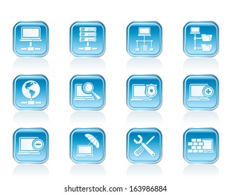 Network, Server and Hosting icons - vector icon set 