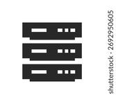Network Server Icon Black and White Vector Graphic