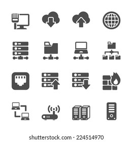 Network And Server Icon Set, Vector Eps10