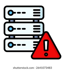 Network server lineal color icon. Simple vector icon design in lineal color style. Editable vector format