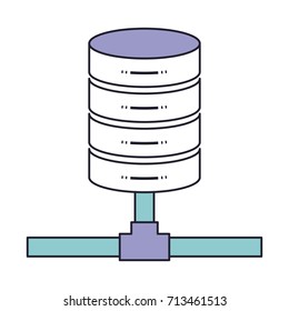 network server storage icon in color section silhouette vector illustration