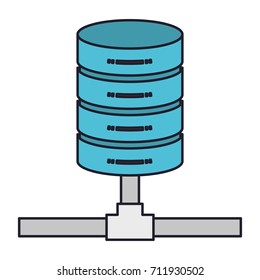 network server storage icon colorful silhouette with thick contour vector illustration