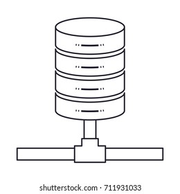 network server storage icon in monochrome silhouette vector illustration