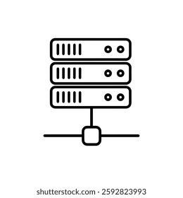 Network Server Thin Line Icon – A Simple Symbol Representing Server Connection and Data Handling in Digital Systems