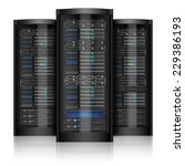 Network servers computer hardware technology isolated on white background vector illustration