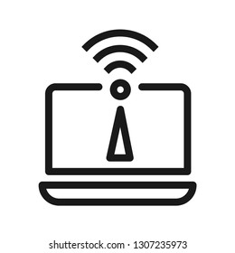 Network service icon. Concept of technology job. Stroke outline style. Line vector. Isolate on white background.