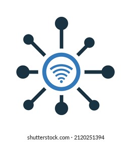 Icono de red, servicio, wifi. Ilustración vectorial simple editable.