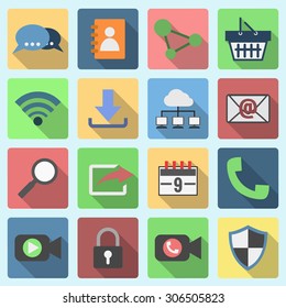 Network set, Long Shadow icons