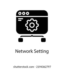 Icono sólido de configuración de red Icono en fondo blanco. Archivo EPS 10 