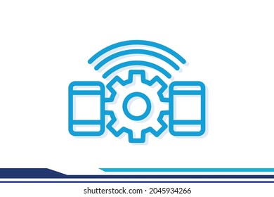 Símbolo de símbolo de configuración de red de la colección de sistemas moderna para el diseño de aplicaciones web y concepto móvil. Preferencias e iconos de línea vectorial relacionados con la administración.