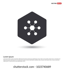 Network, share icon Hexa White Background icon template