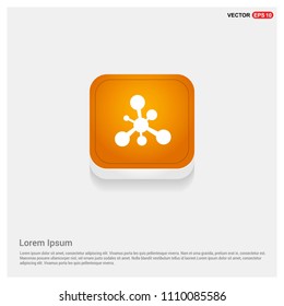 Network, share icon Orange Abstract Web Button - Free vector icon