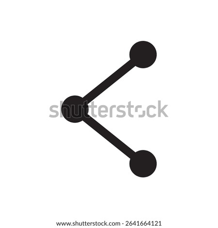 Network share node icon. Tri-dot share icon symbolizing connection or distribution.