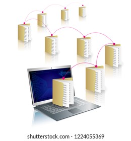 Network sharing concept design. Isolated on white background.