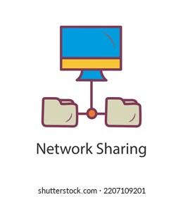 Network Sharing Filled Outline Icon Design illustration. Data Symbol on White background EPS 10 File