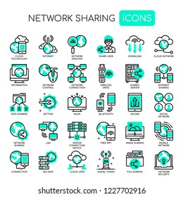 Network Sharing , Thin Line and Pixel Perfect Icons