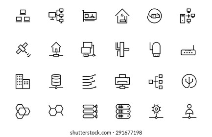 Network and Sharing Vector Outline Icons 3